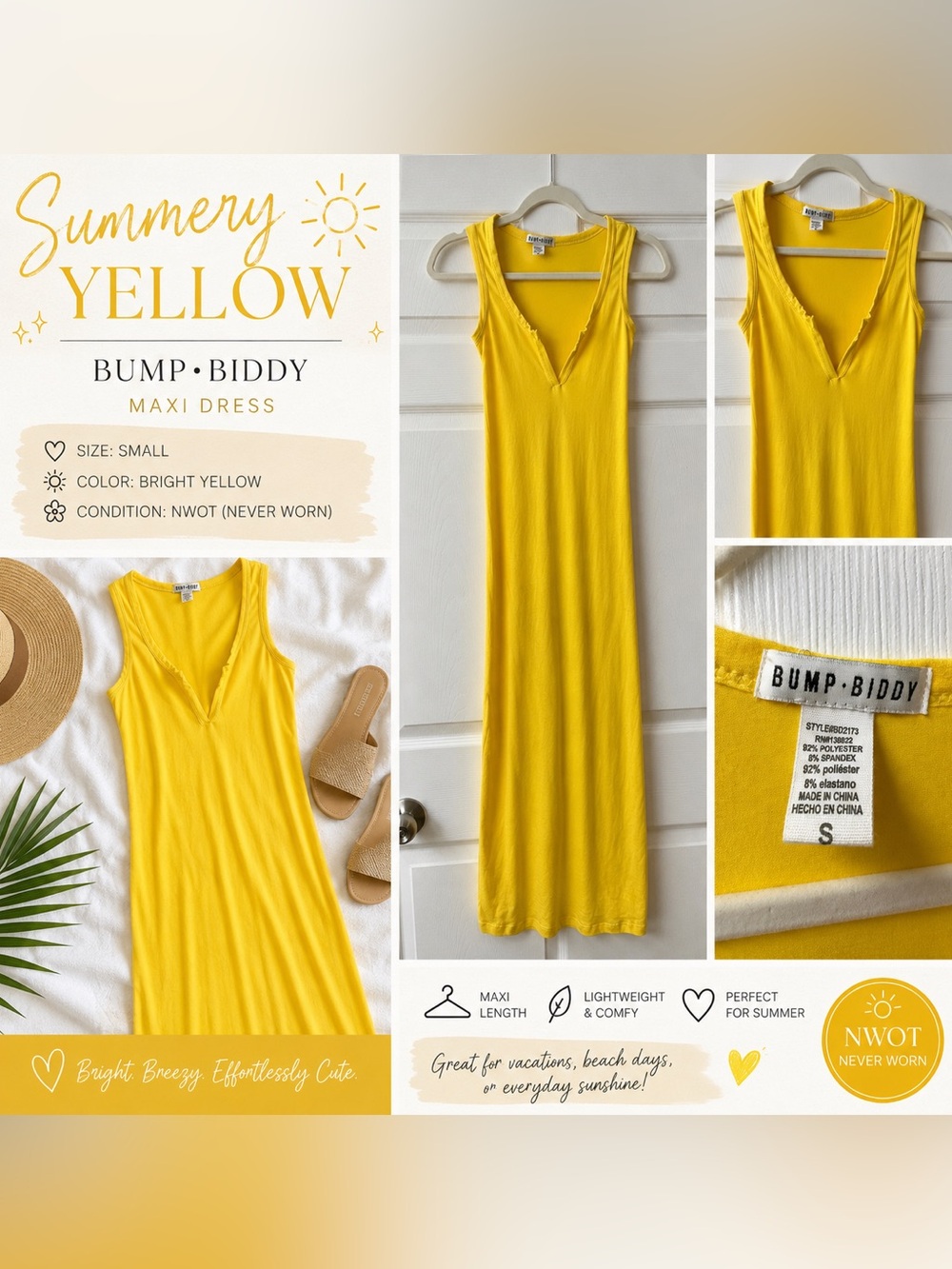 Bump•Biddy Bright Yellow Maxi Dress